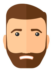 Embarrassed hipster man.