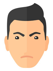 Detesting angry man.