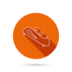 Bobsleigh icon. Two-seater bobsled sign.