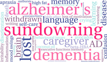 Fototapeta premium Sundowning Word Cloud