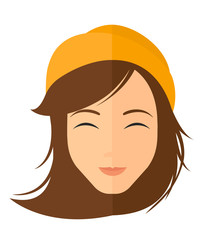 Pleased woman with her eyes closed.