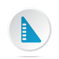 Flat blue Set Square icon on circle web button on white