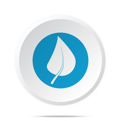 Flat blue Herbs icon on circle web button on white