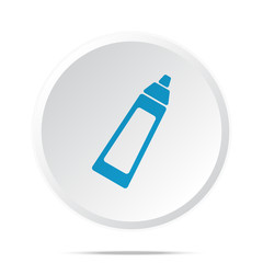Flat blue Baby Bottle icon on circle web button on white