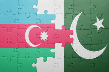 puzzle with the national flag of pakistan and azerbaijan