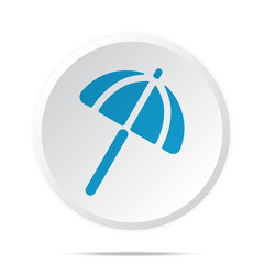 Flat blue Parasol icon on circle web button on white