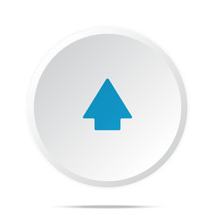 Flat blue Arrow Up icon on circle web button on white