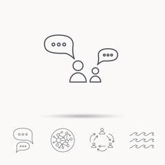 Dialog icon. Chat speech bubbles sign.