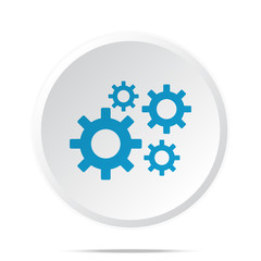 Fototapeta premium Flat blue Process icon on circle web button on white