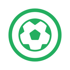 Flat green Soccer Ball icon and green circle