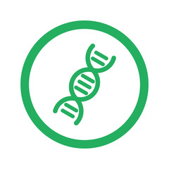 Flat green Dna icon and green circle