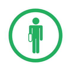 Flat green Hand icon and green circle