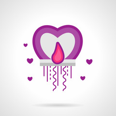 Abstract romantic candle bright flat vector icon