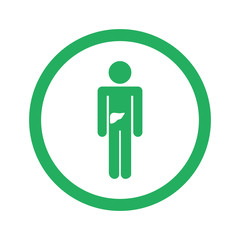 Flat green Liver icon and green circle