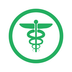Flat green Medical Symbol icon and green circle