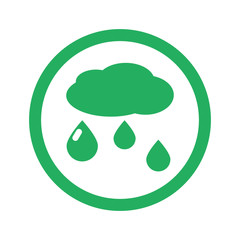 Flat green Rain icon and green circle