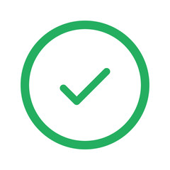 Flat green Confirm icon and green circle