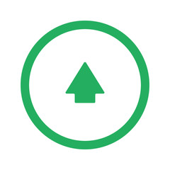 Flat green Arrow Up icon and green circle