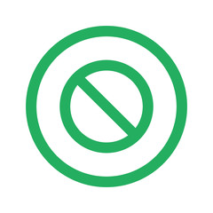 Fototapeta premium Flat green Forbidden icon and green circle