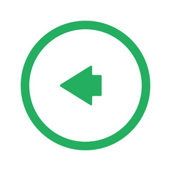 Flat green Arrow Left icon and green circle