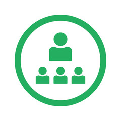 Flat green Organization icon and green circle