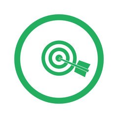 Flat green Target icon and green circle