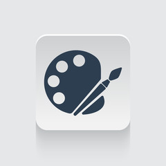 Flat black Palette icon on rounded square web button