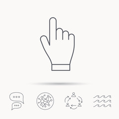 Obraz premium Click hand icon. Press or push pointer sign.