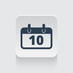 Flat black Calendar icon on rounded square web button