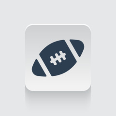 Flat black American Football icon on rounded square web button