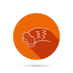 Hand wash icon. Cleaning sponge sign.