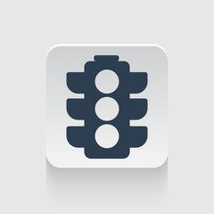 Flat black Traffic Light icon on rounded square web button