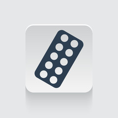 Flat black Tablet Strip icon on rounded square web button