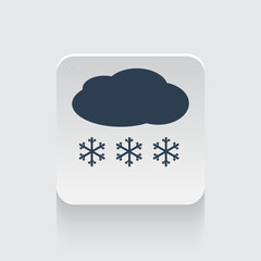 Flat black Snow icon on rounded square web button