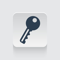 Flat black Key icon on rounded square web button