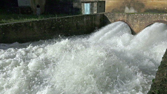  Water Flowing From Large Drainage Tunnels,  