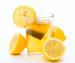 cold tea with lemon and mint