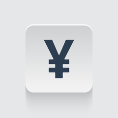 Obraz premium Flat black Yen icon on rounded square web button