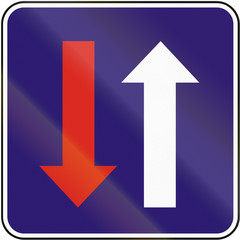 Road sign used in Slovakia - Priority over oncoming vehicles