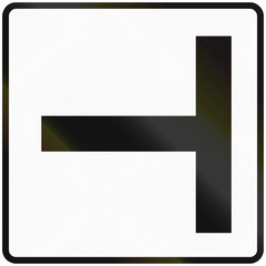 Road sign used in Slovakia - T-Intersection