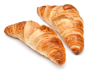 Croissant or  crescent roll isolated on white background cutout