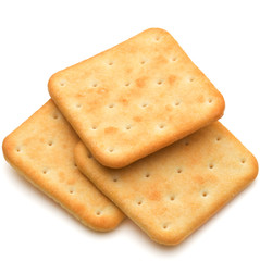 Dry cracker cookies isolated on white background cutout