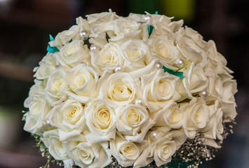 Beautiful wedding bouquet. Natural flowers..