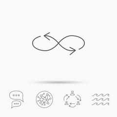 Shuffle icon. Mixed arrows sign.