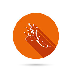 Shooting slapstick icon. Celebration sign.