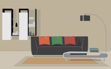 Living room and dining room