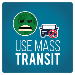 use mas transit illustration over blue color