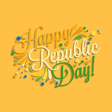 Happy Republic Day hand lettering