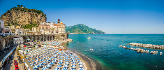 Postcard view of Amalfi Coast, Campania, Italy