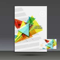 Light book cover. Abstract vector composition of triangles for printing books, brochures, leaflets